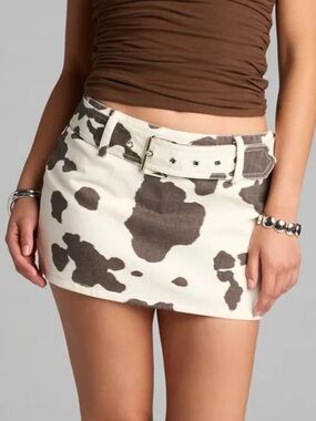 Windsor Cow Print Mini Skirt